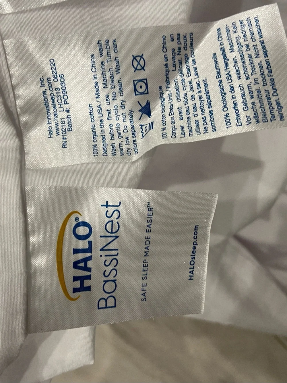 3 x HALO BassiNest® Fitted Sheet 3 Pack — white